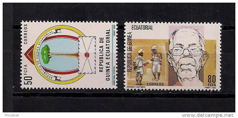 GUINEA ECUATORIAL, EDIFIL 69/70**, 1985,HOMENAJE AL PRIMER CARTERO DE GUINEA - Äquatorial-Guinea