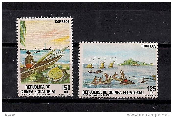 GUINEA ECUATORIAL, EDIFIL 53/54**, AÑO 1984, PESCA ARTESANAL - Guinea Equatoriale