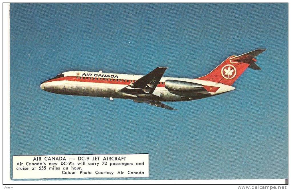 Air Canada  -  DC-( Jet Aircraft)  Carry 72 Passengers And Cruise At 555 Miles An Hour  Label On Front - 1946-....: Modern Era