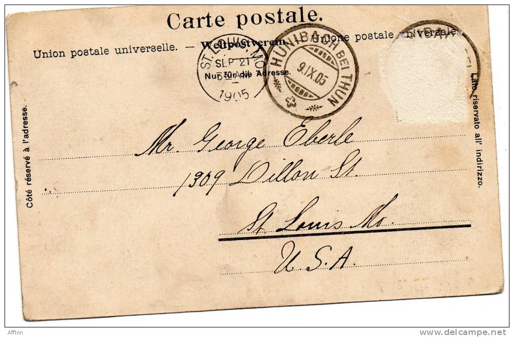 Schweizerische Gebirgspost 1900 Postcard - Risch-Rotkreuz