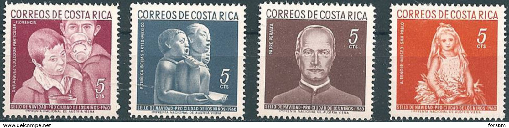 COSTA RICA..1960..Michel # 7-10...MLH...Zwangszuschlagsmarken. - Costa Rica