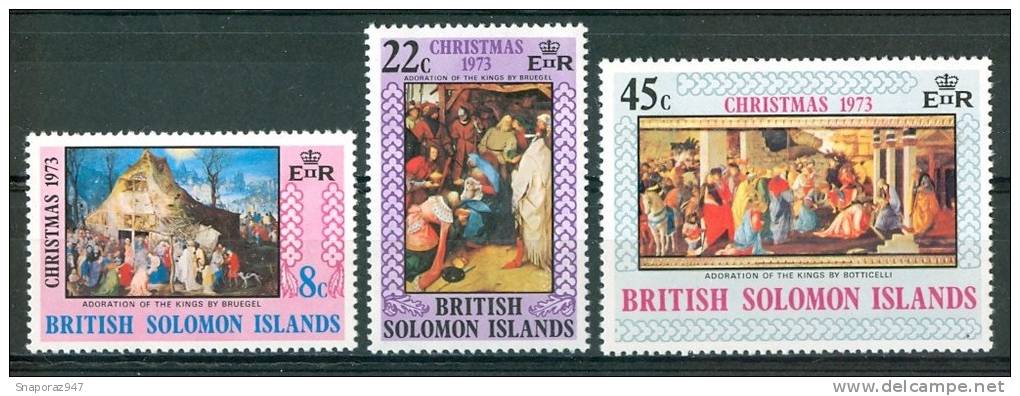 1973 Isole Solomone Natale Christmas Noel Set MNH** Nat 94 - Salomonen (...-1978)