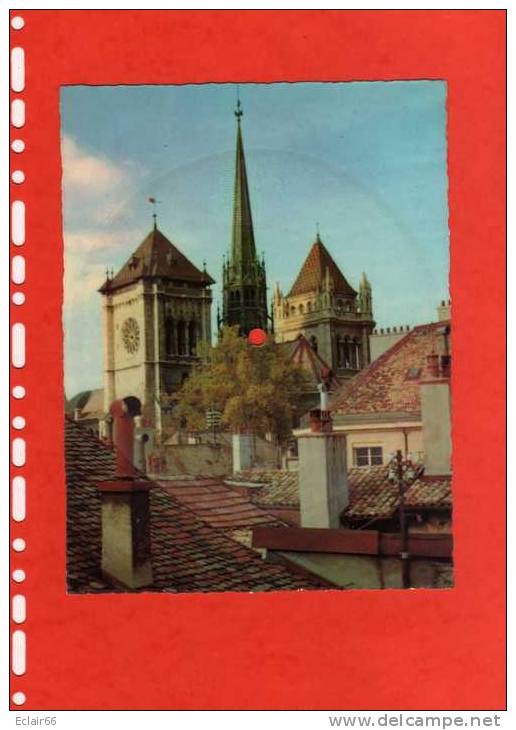 Carte Postale -Disque LA CATHEDRALE SAINT PIERRE   GENEVE (SUISSE)(Vinyle 45 Tours) - Audiomaster S A MARTEREY - Gospel En Religie