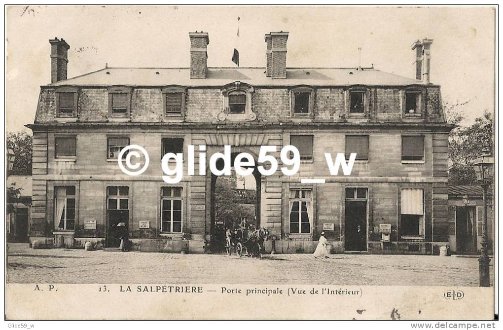 PARIS - La Salpétrière - Porte Principale (Vue De L'Intérieur) (animée) - N° 13 - Santé, Hôpitaux