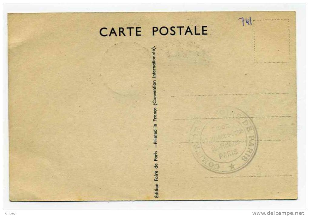 CM FOIRE DE PARIS Universelle Et Internationale  22/09/1945 Avec YT N°741 - Cad Foire De Paris Stand Des PTT - 1940-1949