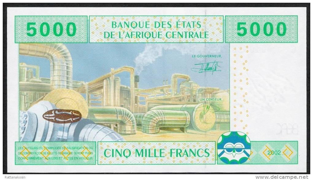 C.A.S. CHAD P609C 5000 FRANCS 2002 Signature 19 LETTER C    UNC. - Ciad