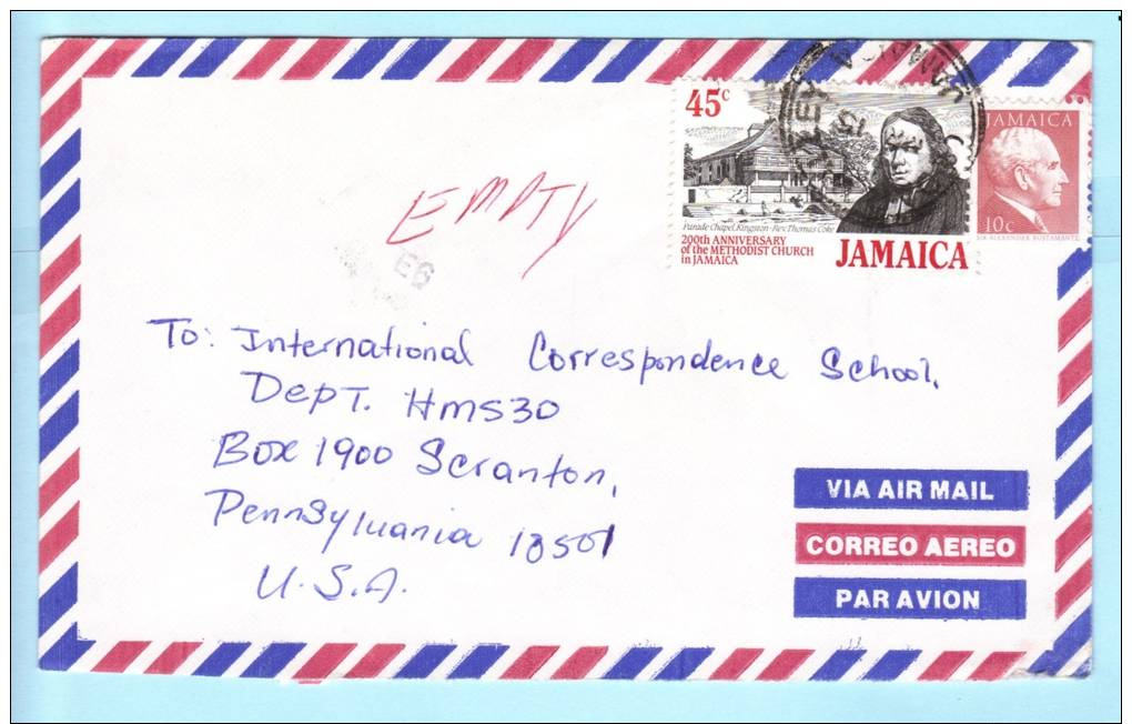 Jamaika Jamaica Jamaique Brief Cover Lettre 662 I  723 T. Coke Kirche - Bustamante Politiker  (22965) - Jamaica (1962-...)