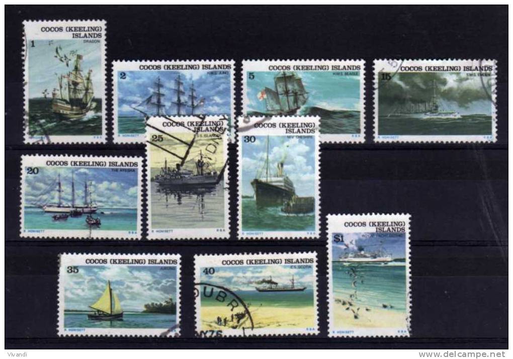 Cocos (Keeling) Islands - 1976 - Ships (Part Set) - Used - Kokosinseln (Keeling Islands)