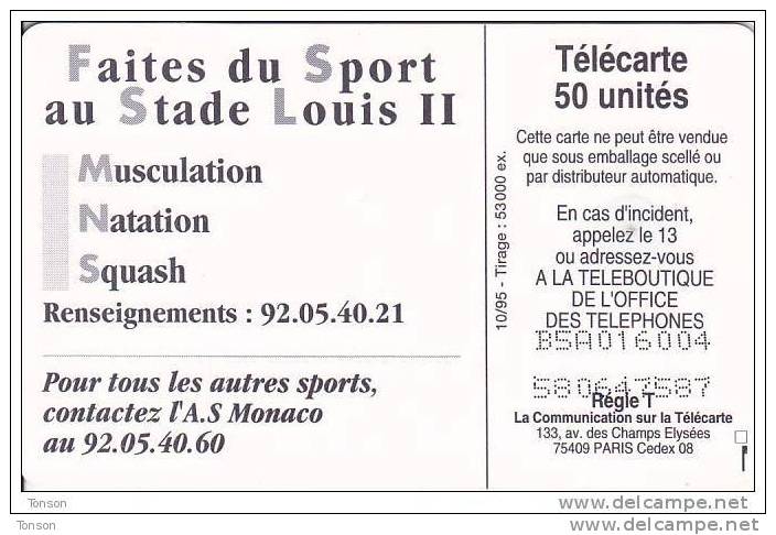 Monaco, MF37, 50 Units, Stade Louis II, 2 Scans. - Monace