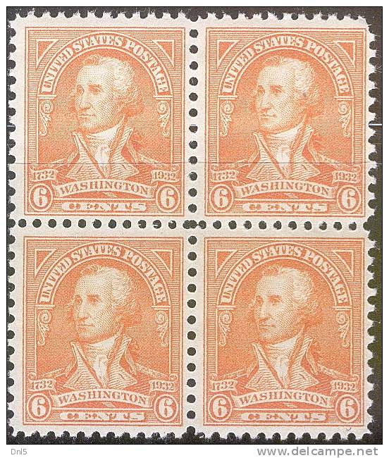 Mi 341* WASHINGTON 4BL - Unused Stamps