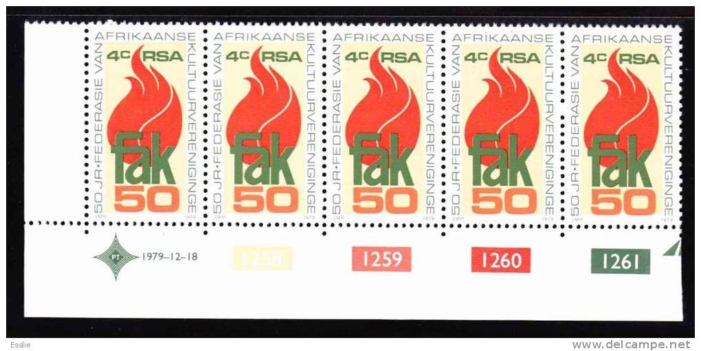 South Africa - 1980 - Federation Of Afrikaans Cultural Societies - Control Block - Unused Stamps