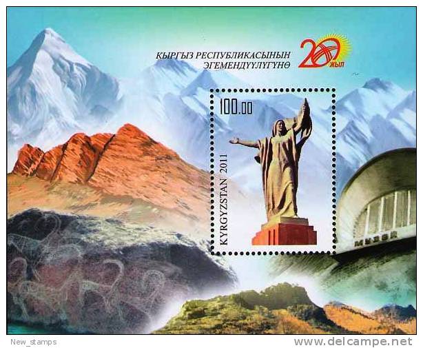 Kyrgyzstan 2011 20th Ann. Of Independence Mountains SS MNH - Kyrgyzstan
