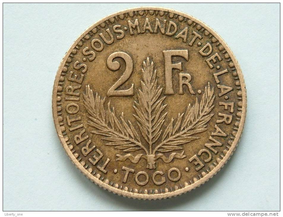 1925 - 2 FRANC / KM 3 ( Uncleaned - For Grade, Please See Photo ) ! - Togo