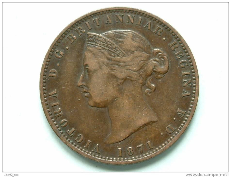 1871 - 1/13th OF A SHILLING / KM 5 ( Uncleaned - For Grade, Please See Photo ) ! - Jersey