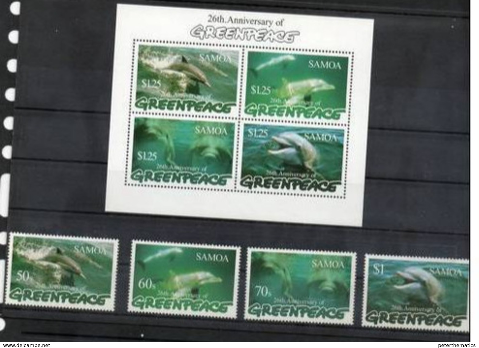 SAMOA,1997,DOLPHINS, GREENPEACE,4v+S/SHEET, MNH - Dauphins