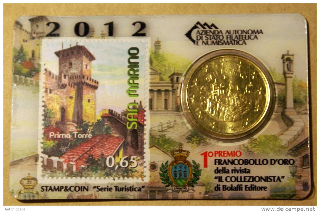 SAN MARINO 2012 - THE OFFICIAL STAMP & COIN CARD  2012 - San Marino