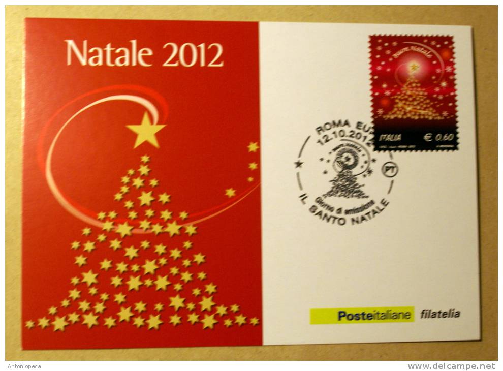 ITALY 2012 - CHRISTMAS 2012 , OFFICIAL MAXIMUN CARD FDC  COMPLETE SET - 2011-20:  Nuevos