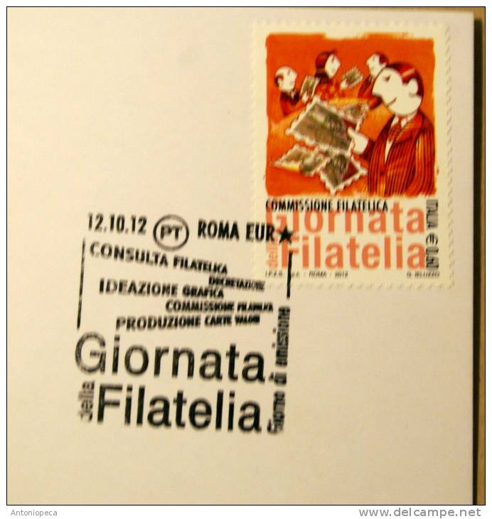 ITALY 2012 - GIORNATA DELLA FILATELIA  2012 , OFFICIAL MAXIMUN CARD FDC  COMPLETE SET - 2011-20: Mint/hinged