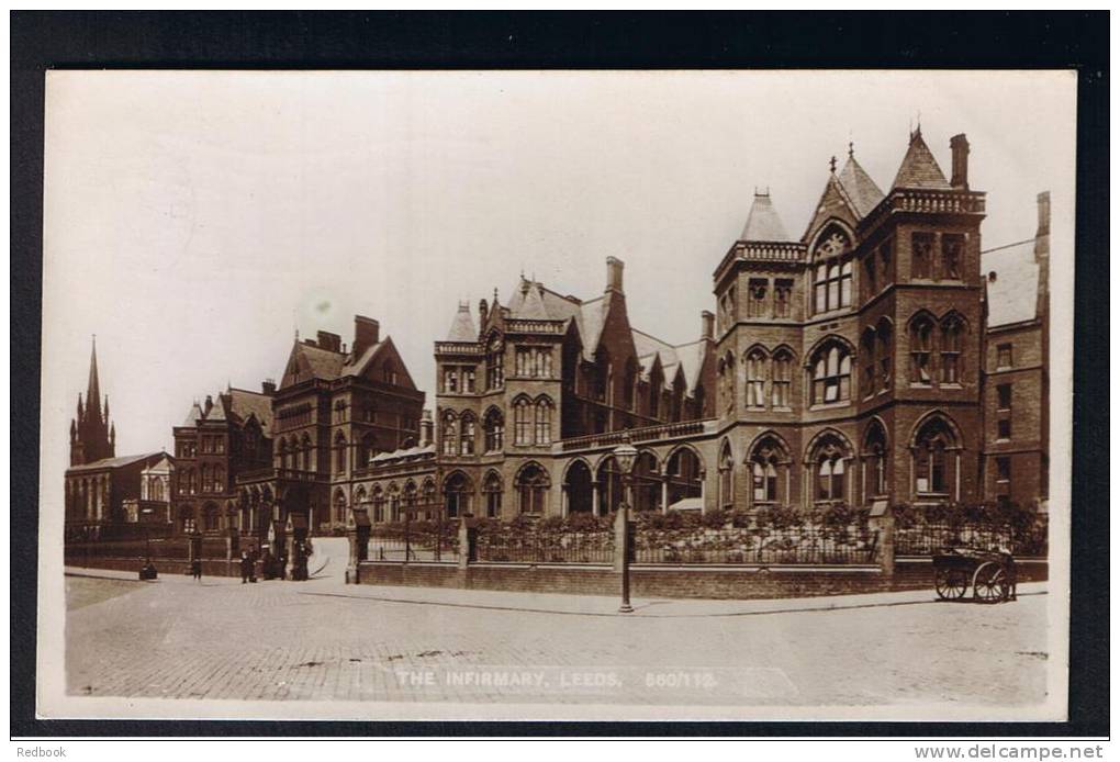 RB 893 - 1917 Real Photo Postcard - The Infirmary Hospital Leeds Yorkshire - Handcart - Leeds