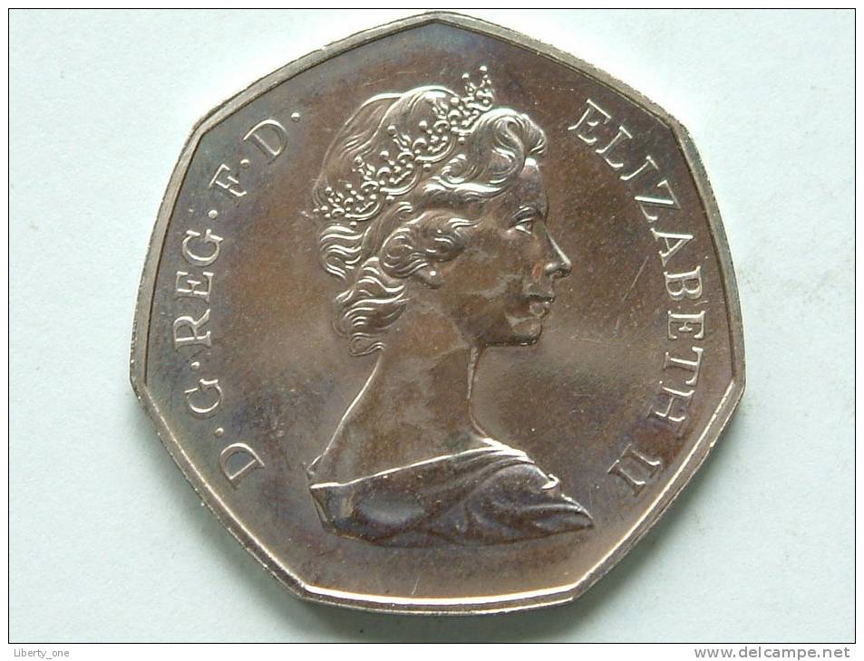 1973 - 50 PENCE / KM 918 ( Uncleaned - For Grade, Please See Photo ) ! - 50 Pence
