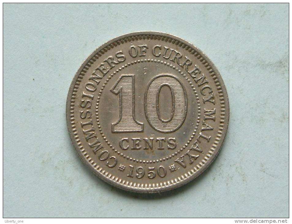 MALAYA 1950 - 10 CENTS / KM 8 ( Uncleaned - For Grade, Please See Photo ) ! - Colonies