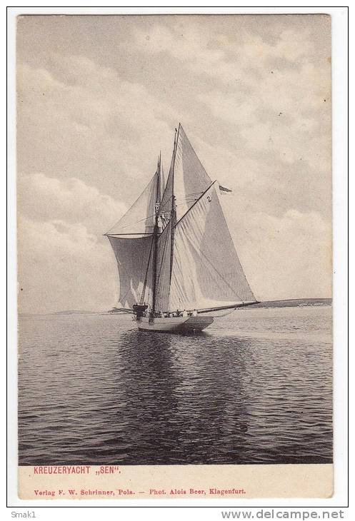 TRANSPORT SHIPS SAILING VESSELS "SEN" AUSTRIA OLD POSTCARD - Voiliers