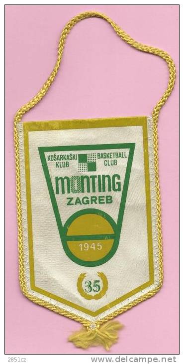 Pennant - BASKETBALL CLUB MONTING ZAGREB, Yugoslavia - Kleding, Souvenirs & Andere