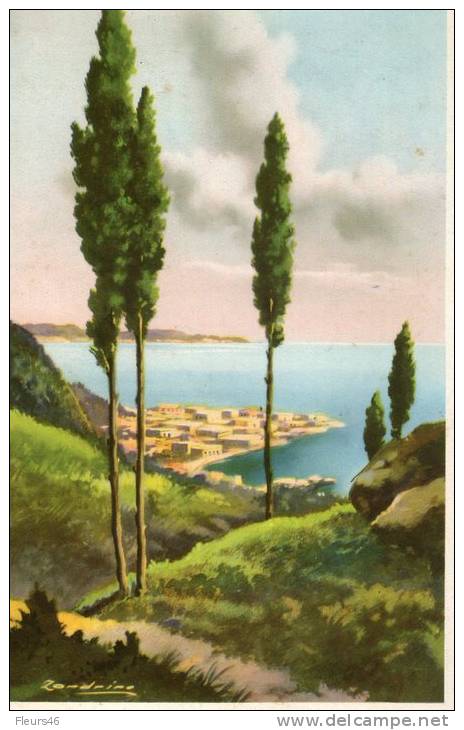 Illustrée Signée ZANDRINO : Paysage D'Italie - Zandrino