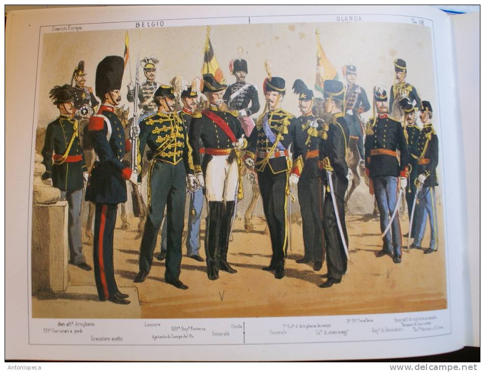 ESERCITI EUROPEI DEL 1800 - 24 TAVOLE DI UNIFORMI MILITARI EUROPEE DI QUINTO CENNI