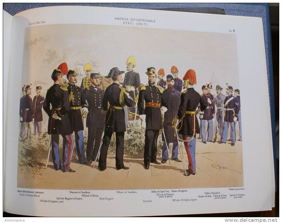 ESERCITI AFRICA, ASIA, AMERICA, OCEANIA I DEL 1800 - 12 TAVOLE DI UNIFORMI MILITARI  DI QUINTO CENNI