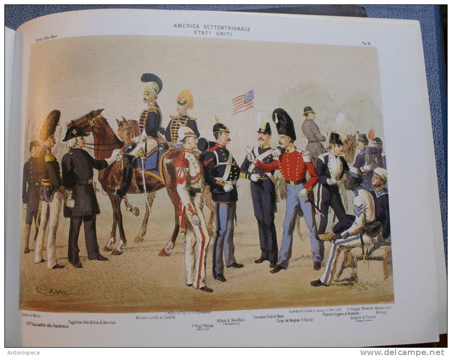 ESERCITI AFRICA, ASIA, AMERICA, OCEANIA I DEL 1800 - 12 TAVOLE DI UNIFORMI MILITARI  DI QUINTO CENNI