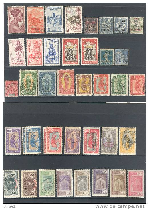 France - Colonies : Lot De Timbres Oblit Et MH - Collections