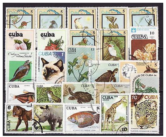 27104 // 25  DIFFEREND  STAMPS -  FLORA And FAUNA  FROM  CUBA - Lots & Kiloware (max. 999 Stück)