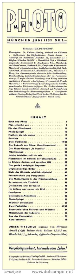 Photo Magazin - Zeitschrift Vom Juni 1953 Mit : In Bildern Denken Und Sprechen - Flattertiere - Sonstige & Ohne Zuordnung