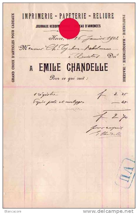 HERVE 1902 Imprimerie EMILE CHANDELLE - 1900 – 1949