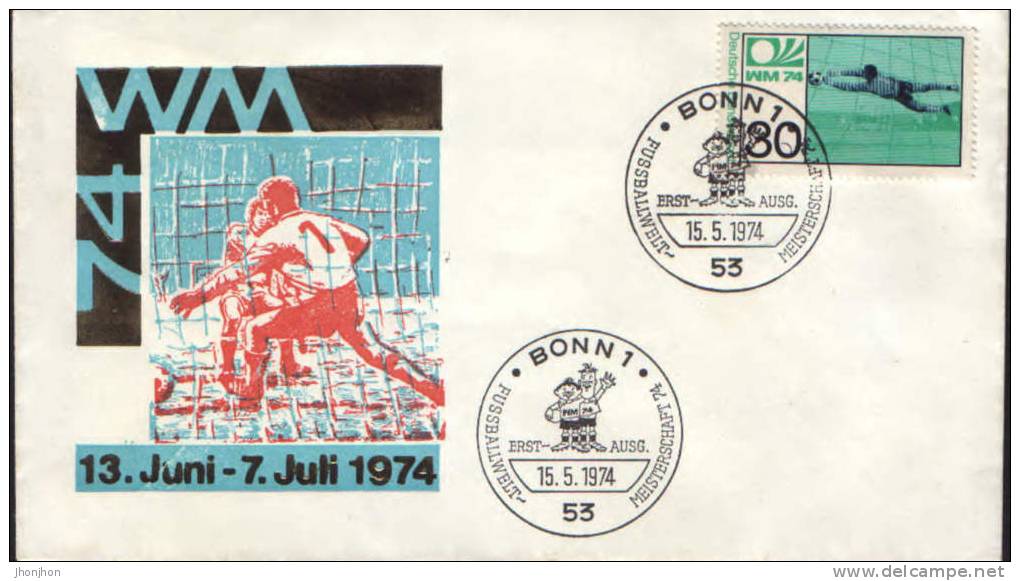 Germany-Envelope Occasionally 1974-FIFA World Cup - 1974 – Germania Ovest