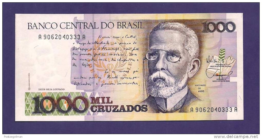 BRASIL ,  Banknote,  MINT UNC. , 1000 Cruzados - Brazilië