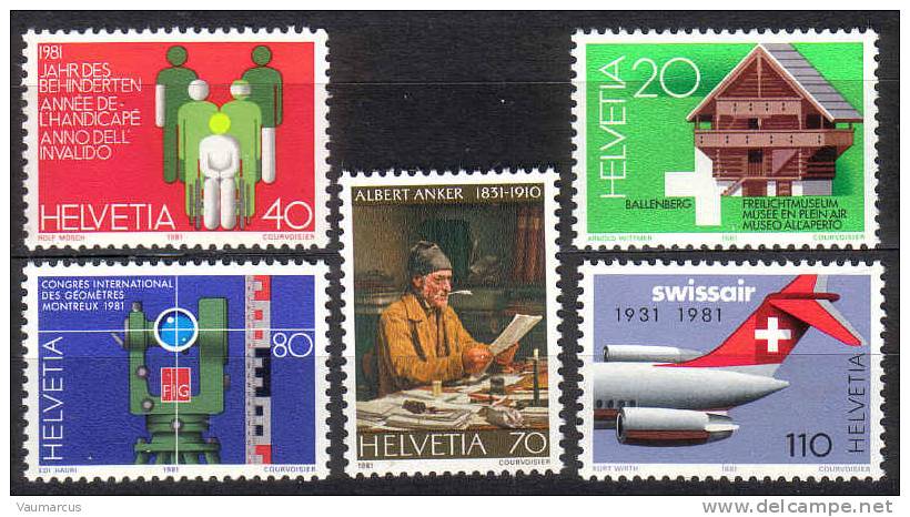 1981 Zu 649-653 / Mi 1191-1195 / YT 1121-1125 Série Complète ** / MNH - Neufs