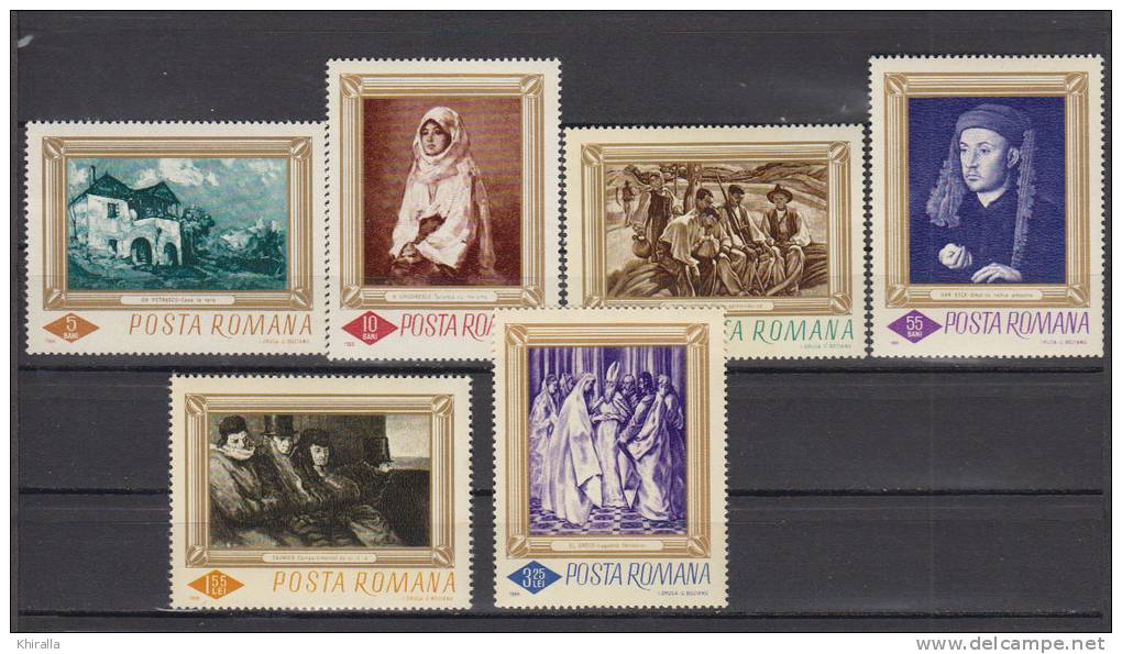 ROUMANIE   1966    Tbleaux        N°   2248/2253       COTE      15.00  EURO         ( 11) - Unused Stamps