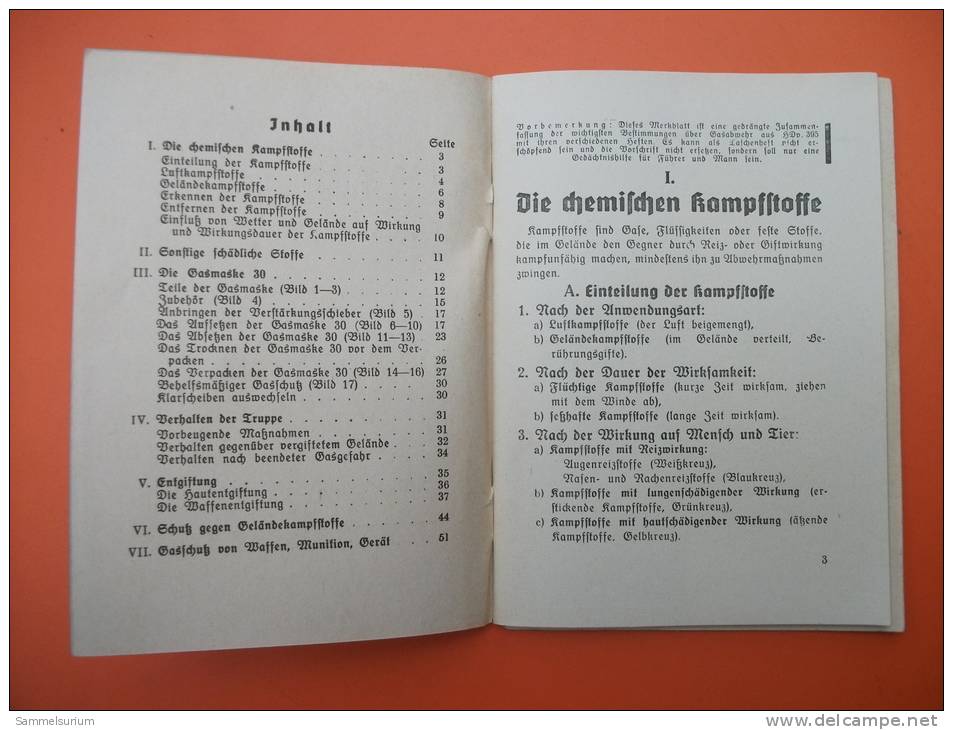 "Merkblatt über Gasabwehr" Mit Der Orig. Ergänzung, Von 1940 - Politie En Leger