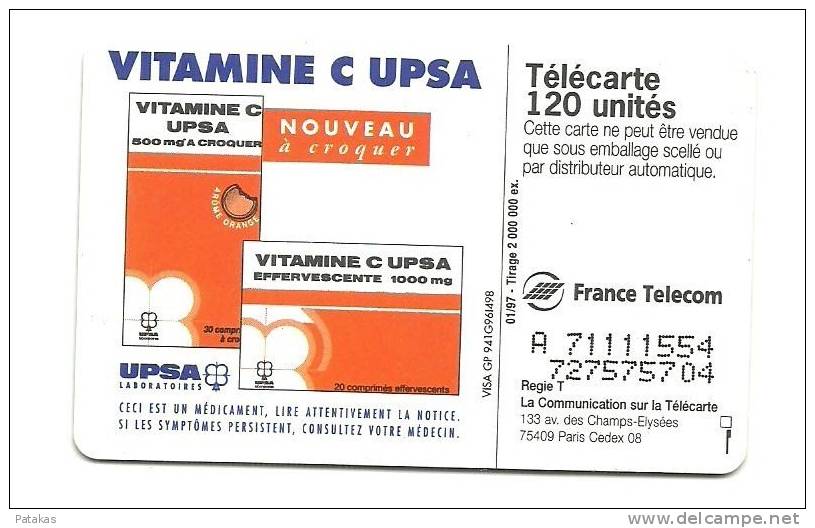 Telecarte 120 Vitamine C UPSA - 1997