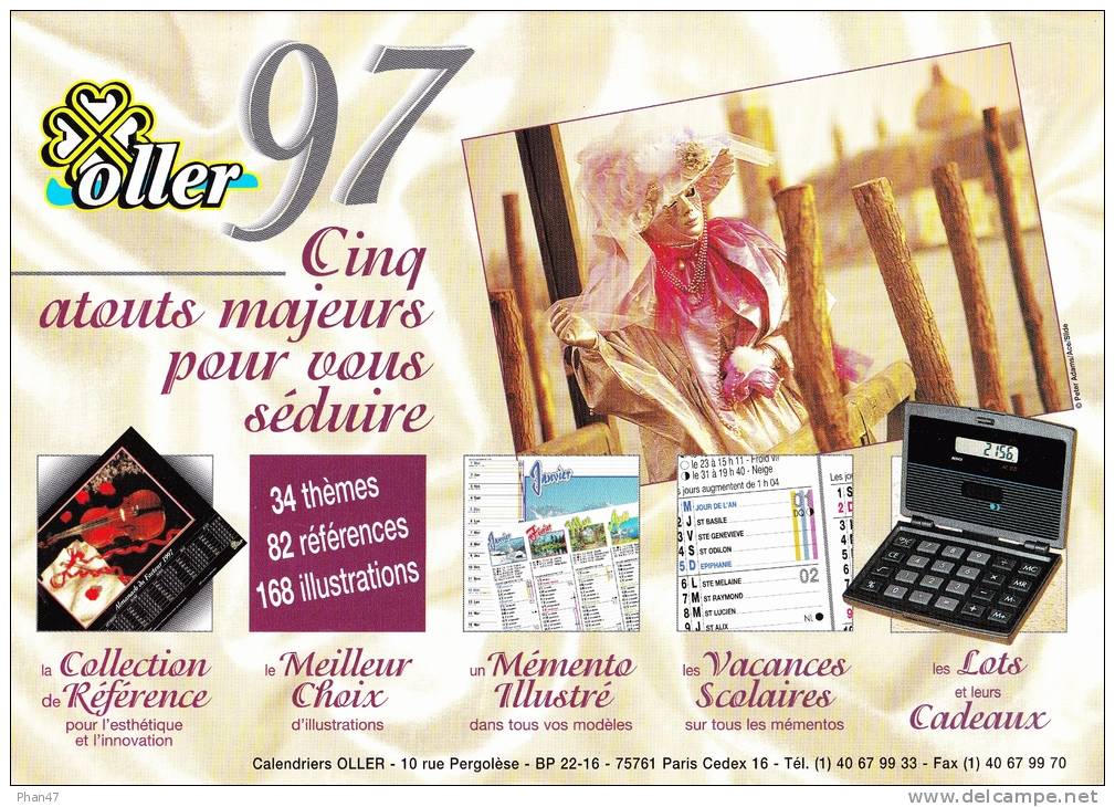 Catalogue ALMANACH DU FACTEUR OLLER 1997, 34 Thèmes, 82 Références, 168 Illustrations, Calendriers, Accessoires - Big : 1991-00