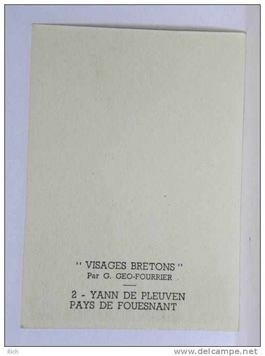 Image "Visages Bretons" Par Géo Fourrier - 9,1 X 6,5 Cm - 2  -YANN DE PLEUVEN PAYS DE FOUESNANT - Fourrier, G.