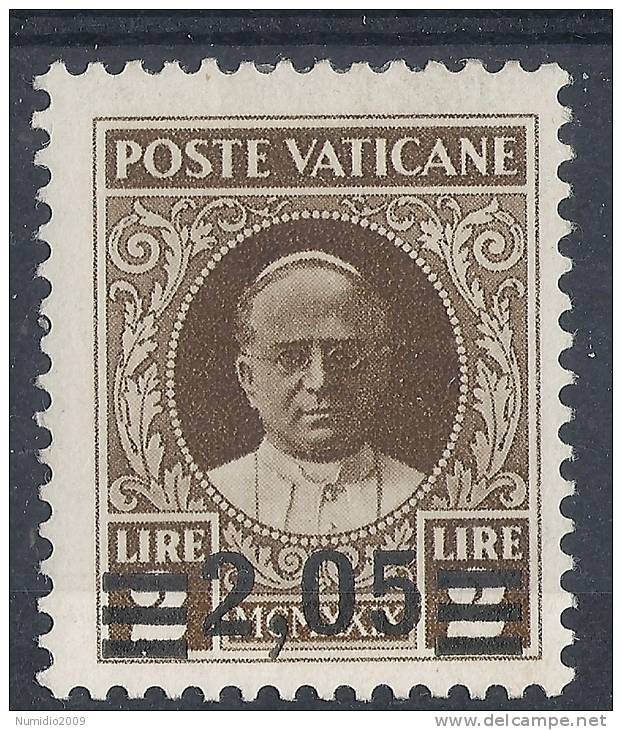 1934-37 VATICANO PROVVISORIA 2,05 SU 2 LIRE DIENA MH * - RR10921 - Neufs