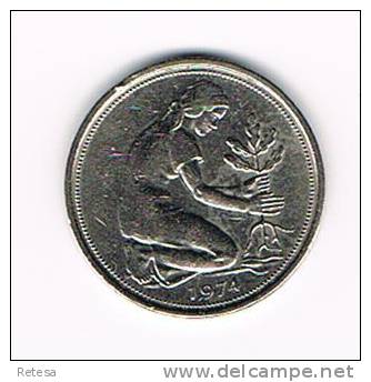 DUITSLAND 50 PFENNIG  1974 D - 50 Pfennig