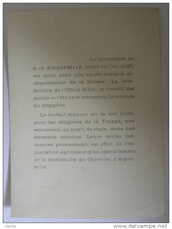Chromo Chocolaterie ND  D´ AIGUEBELLE - Charette Attelage Chevaux Hiver Neige - Monastère De Trappe Drôme - Aiguebelle