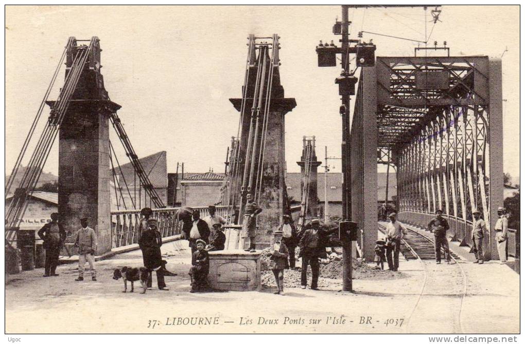 CPA - 33 - LIBOURNE - Les Deux Ponts Sur L'isle - 744 - Libourne