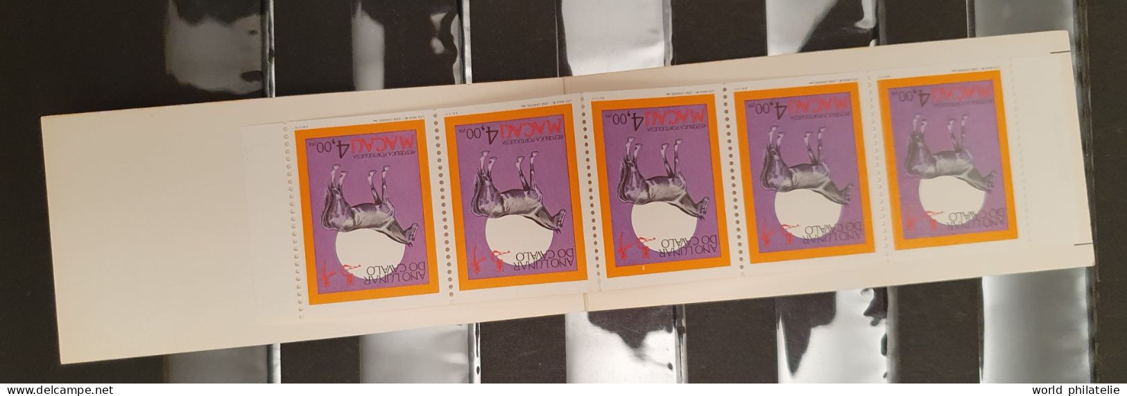 Macao 1989 N° Carnet 606a ** Nouvel An, Année Du Cheval, Pur Sang, Astrologie, Serpent, Singe, Boeuf, Chien, Buffle, Coq - Unused Stamps