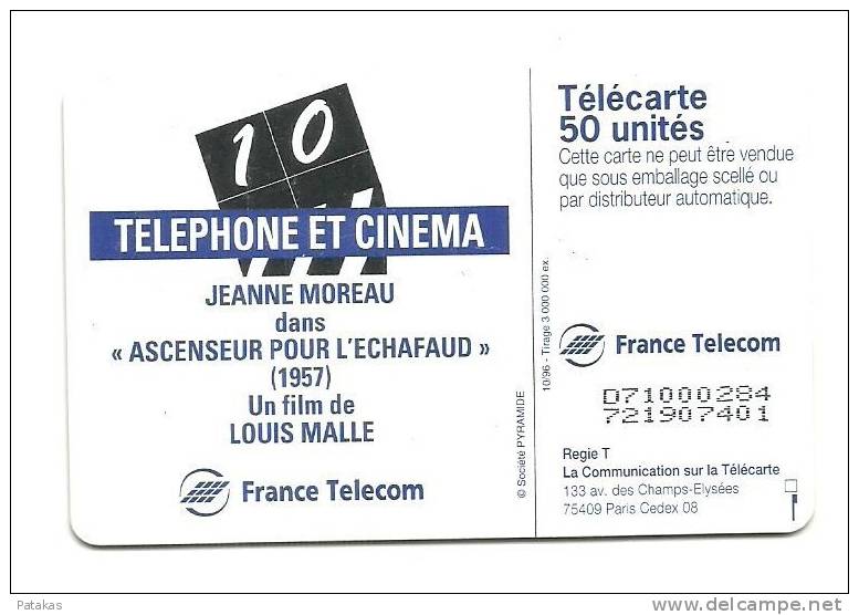Télécarte 50 Téléphone Et Cinéma Jeanne Moreau - 1996