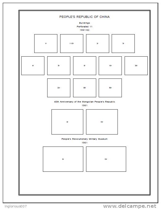 CHINA (PEOPLE'S REPUBLIC OF) STAMP ALBUM PAGES 1949-2011 (552 Pages) - Anglais